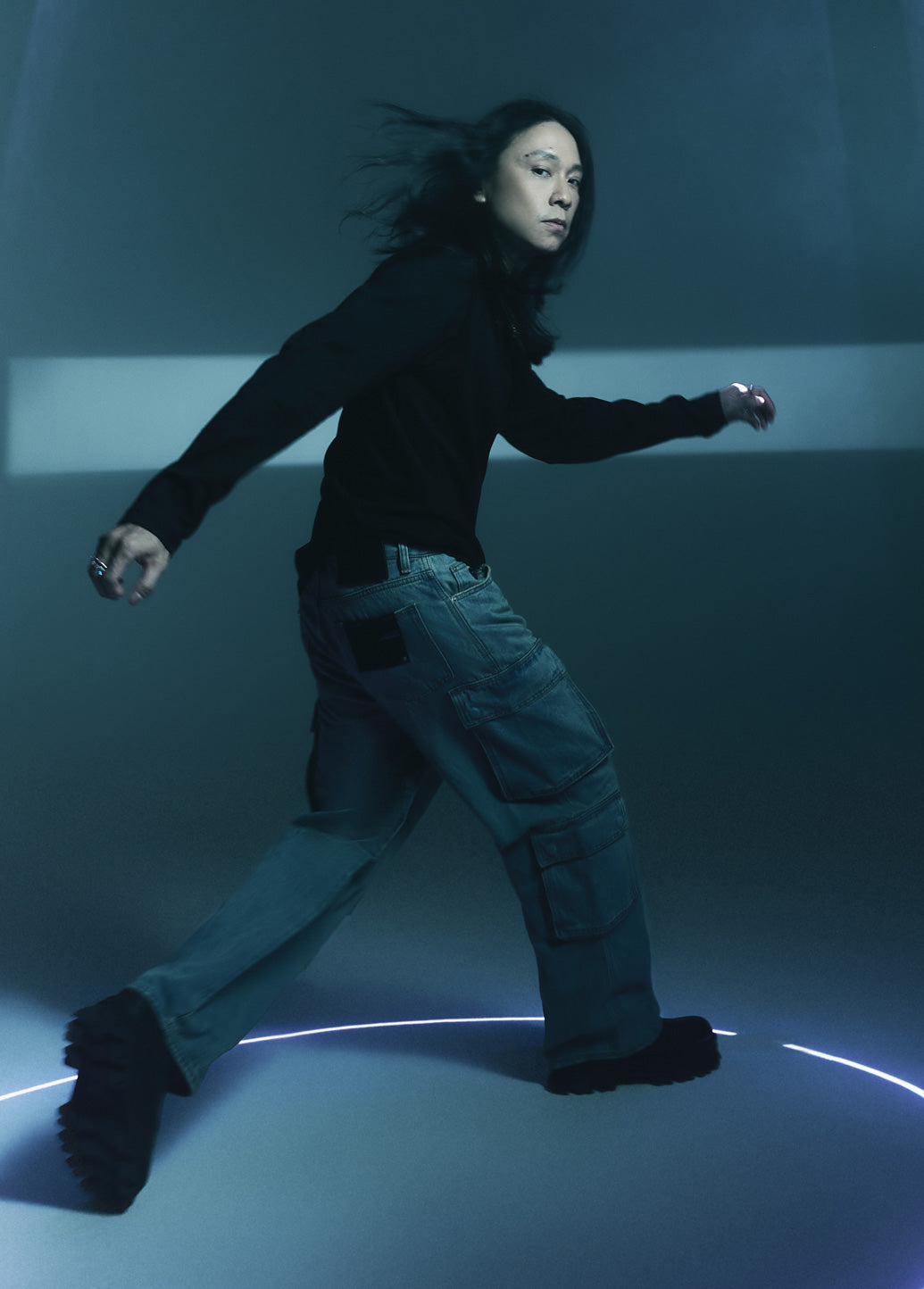 LOOSE FIT CARGO JEANS WITH BODYSLAM