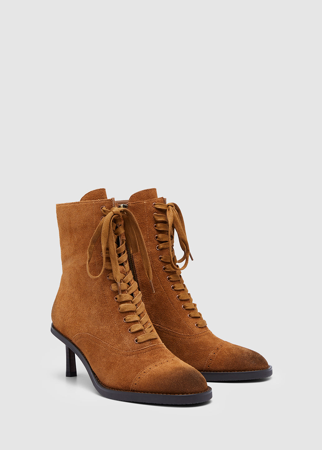 LEATHER MID HEEL BOOTS