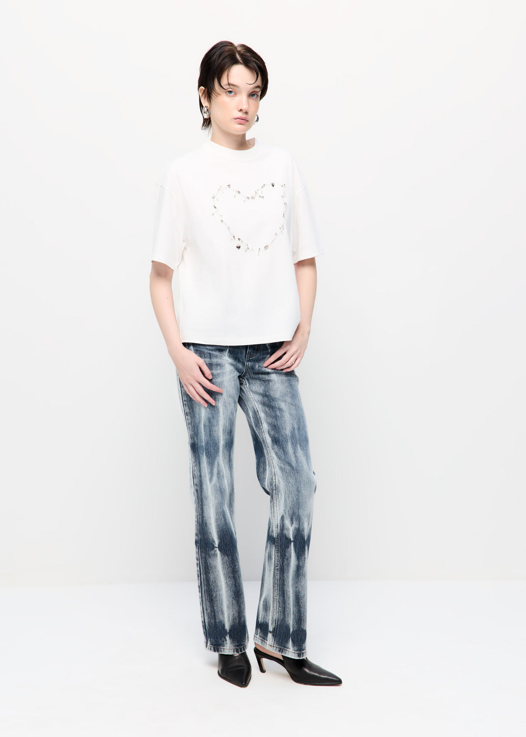 EFFECT STRAIGHT-LEG JEANS