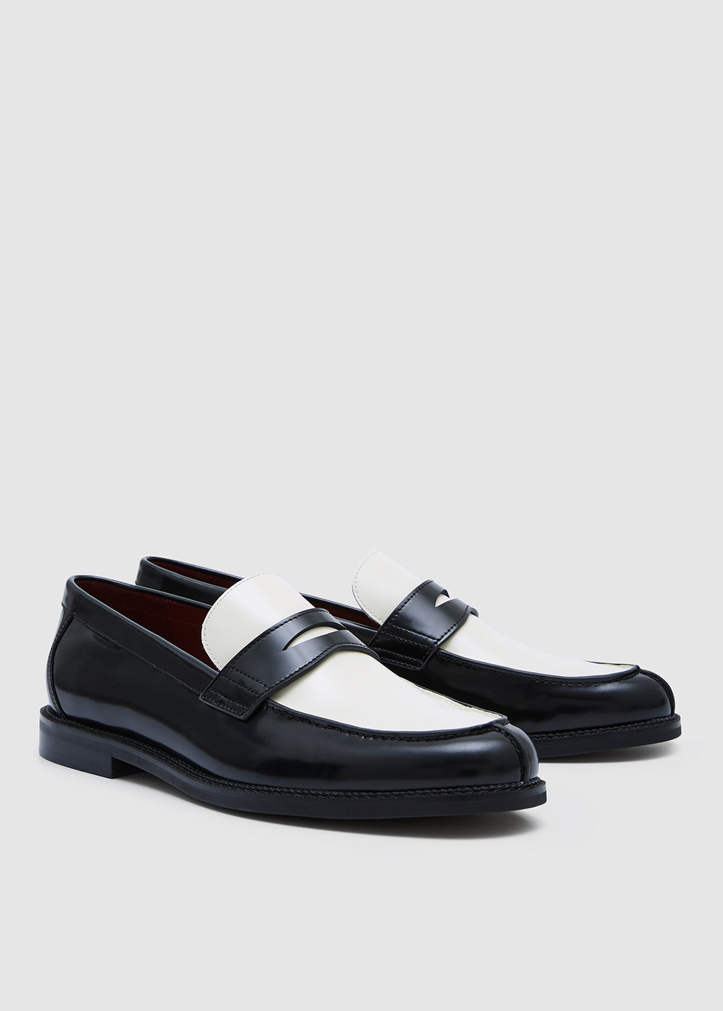 COLOR BLOCK LEATHER LOAFERS