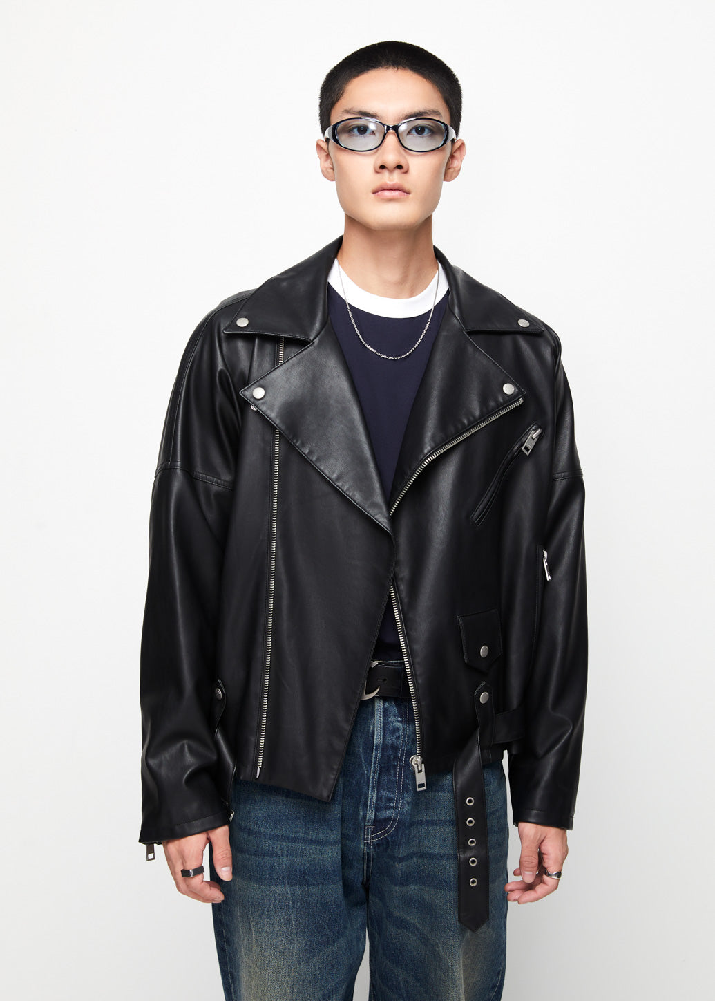 LEATHER BIKER JACKET