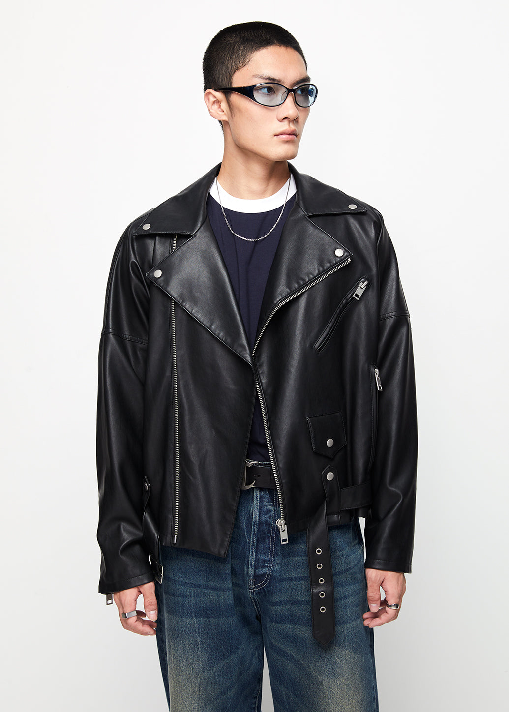 LEATHER BIKER JACKET