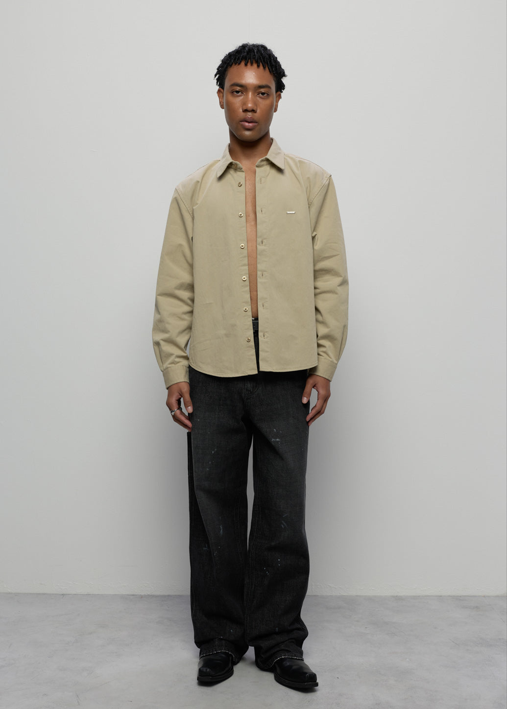 BEIGE COTTON SHIRT