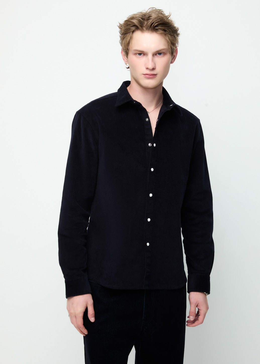 NAVY CORDUROY SHIRT