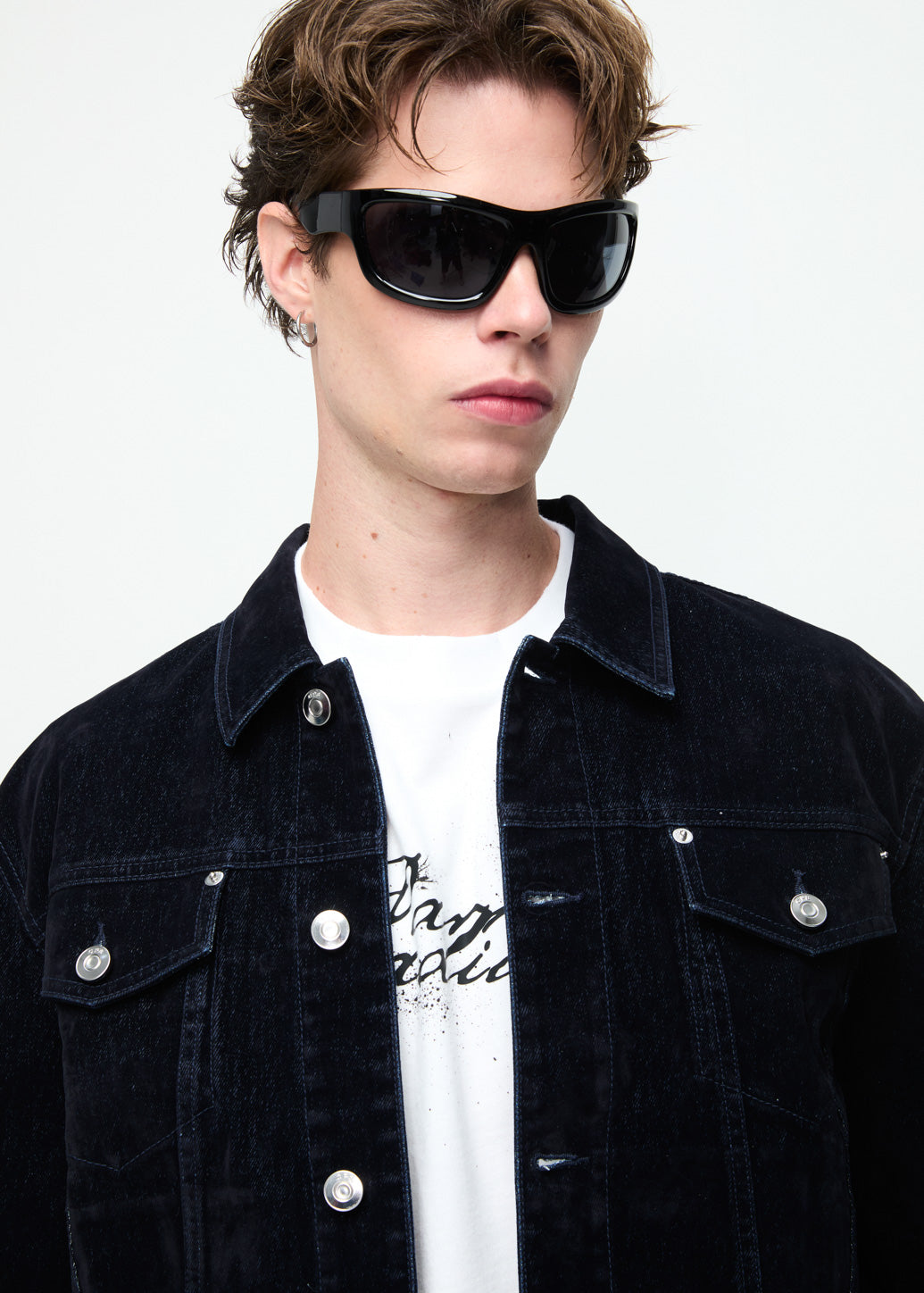 VELVET DENIM CROPPED JACKET