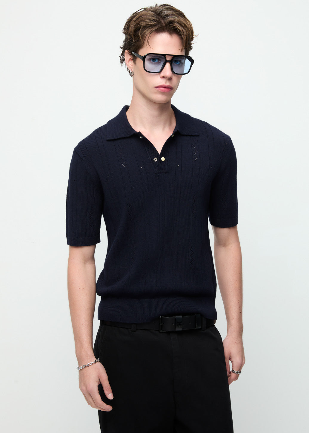 DESTROYED KNITTED POLO