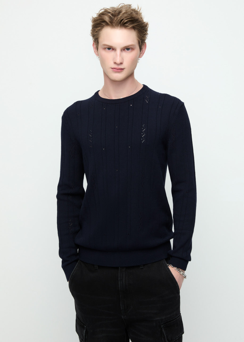 DESTROYED KNIT LONG SLEEVE TOP
