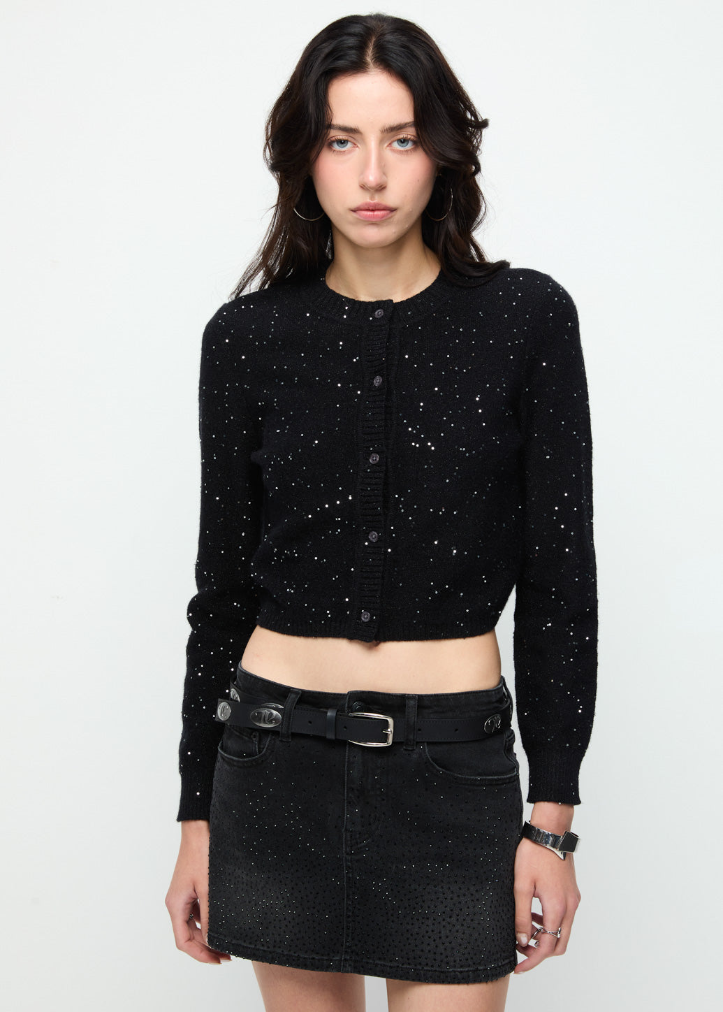 METALLIC KNITTED CROP TOP