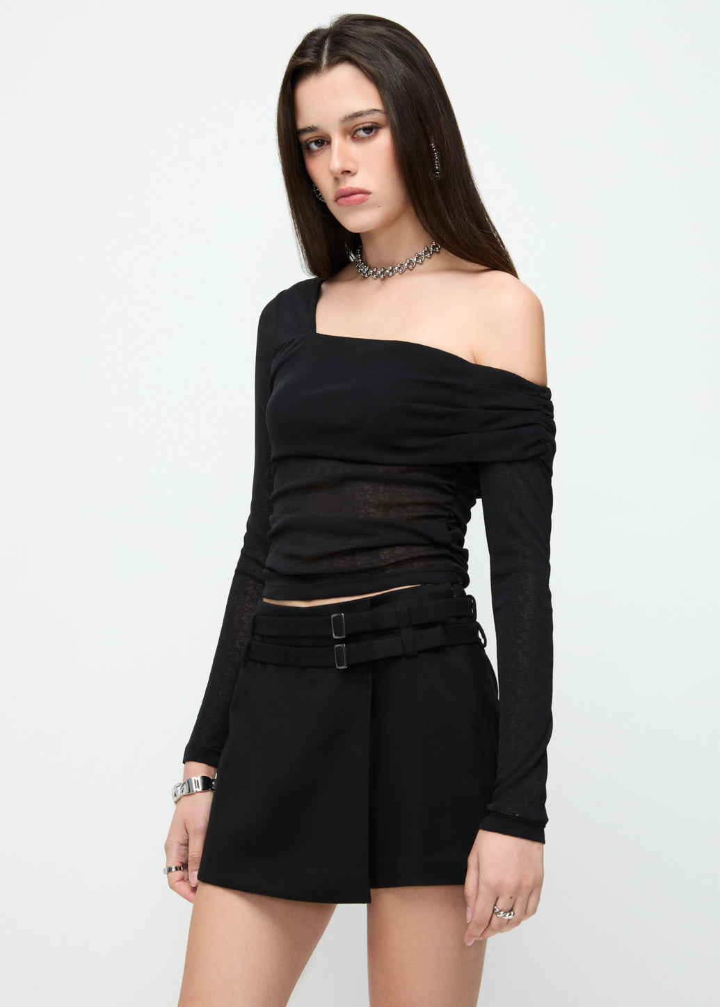 LONG SLEEVE ASYMMETRIC TOP