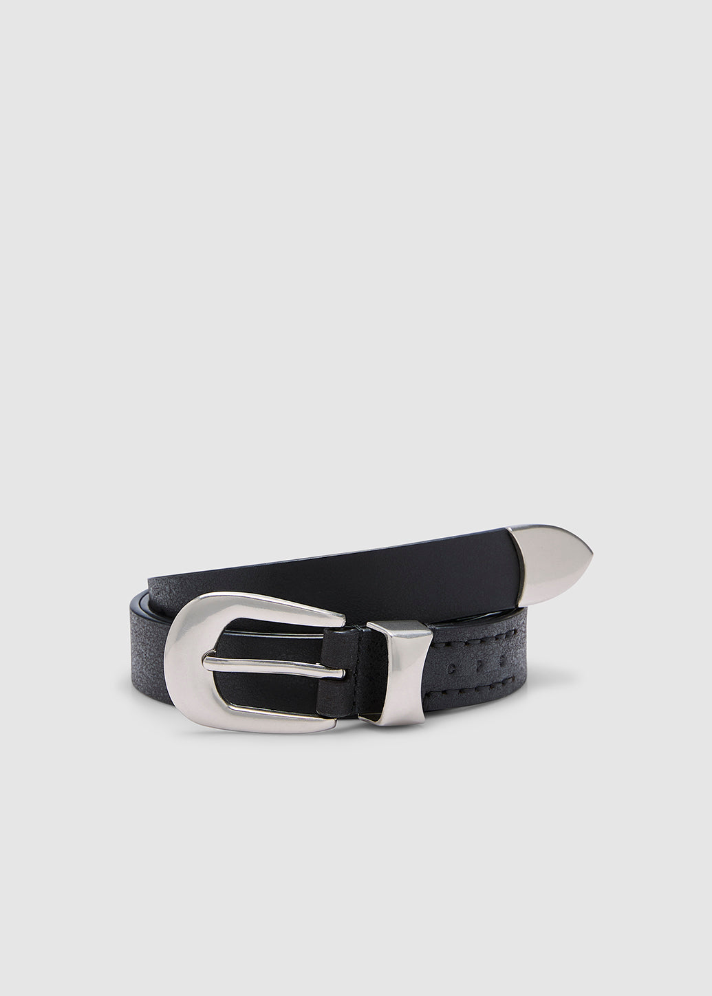 MINIMAL SMOOTH LEATHER BELT Black / L