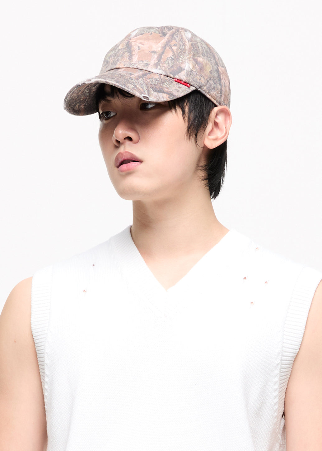 DESTROYED CAMOUFLAGE BASEBALL CAP Grey / OS