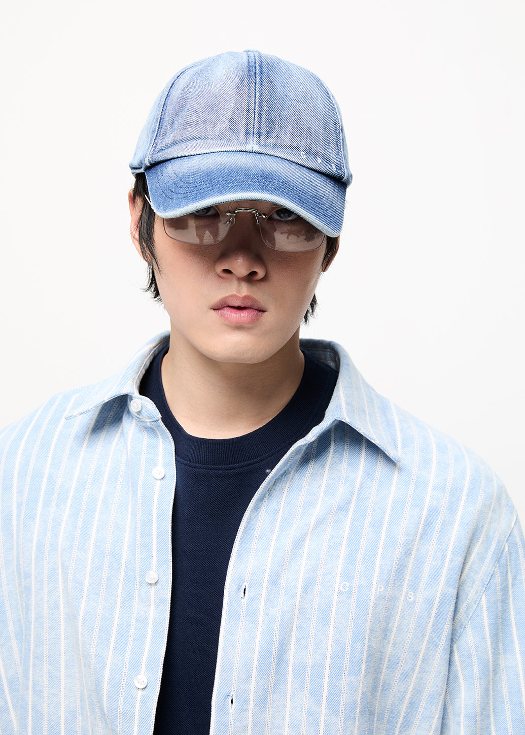 STITCHING DENIM BASEBALL CAP