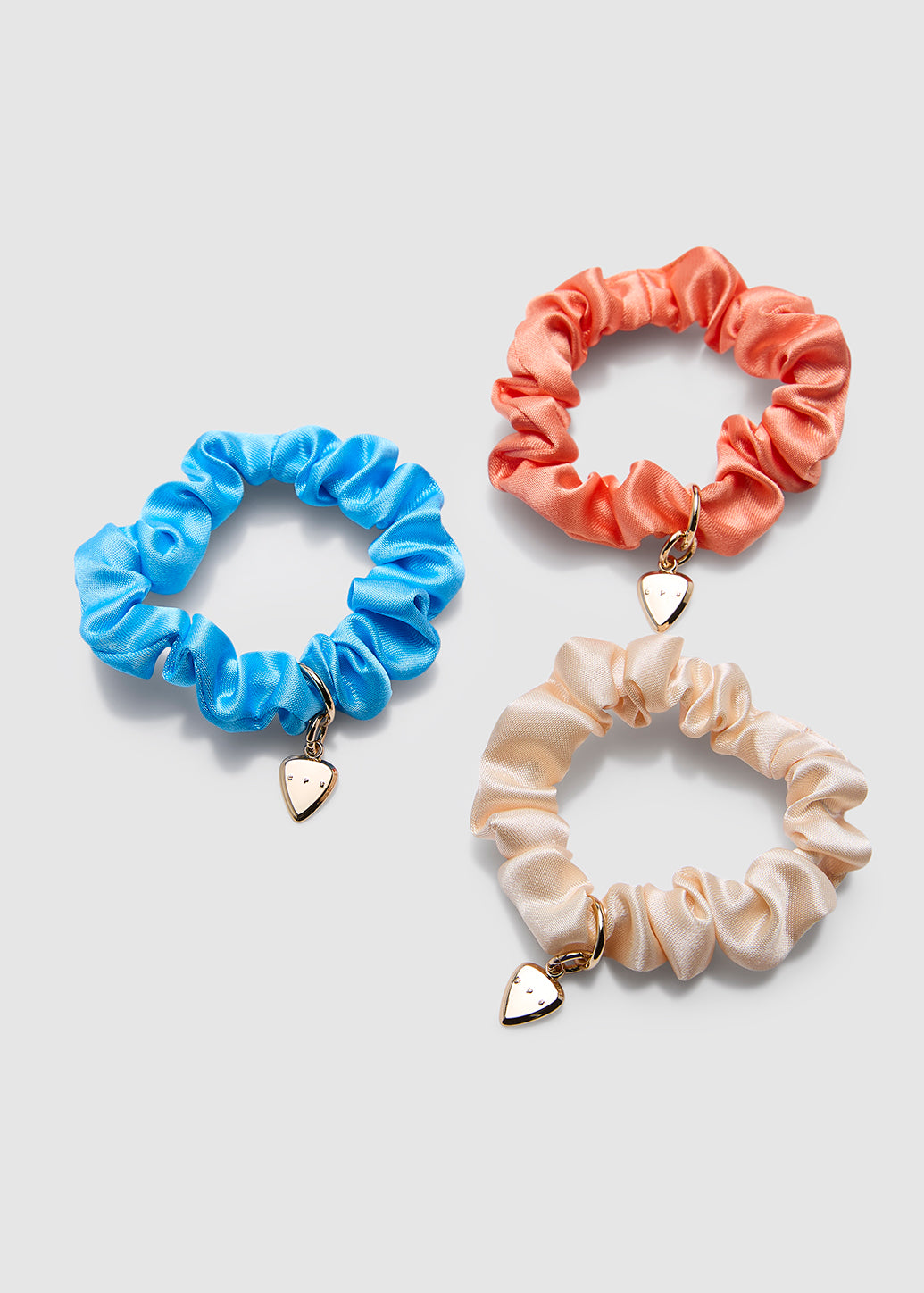 MULTI-COLOR SATIN SCRUNCHIES SET Multicolor / OS