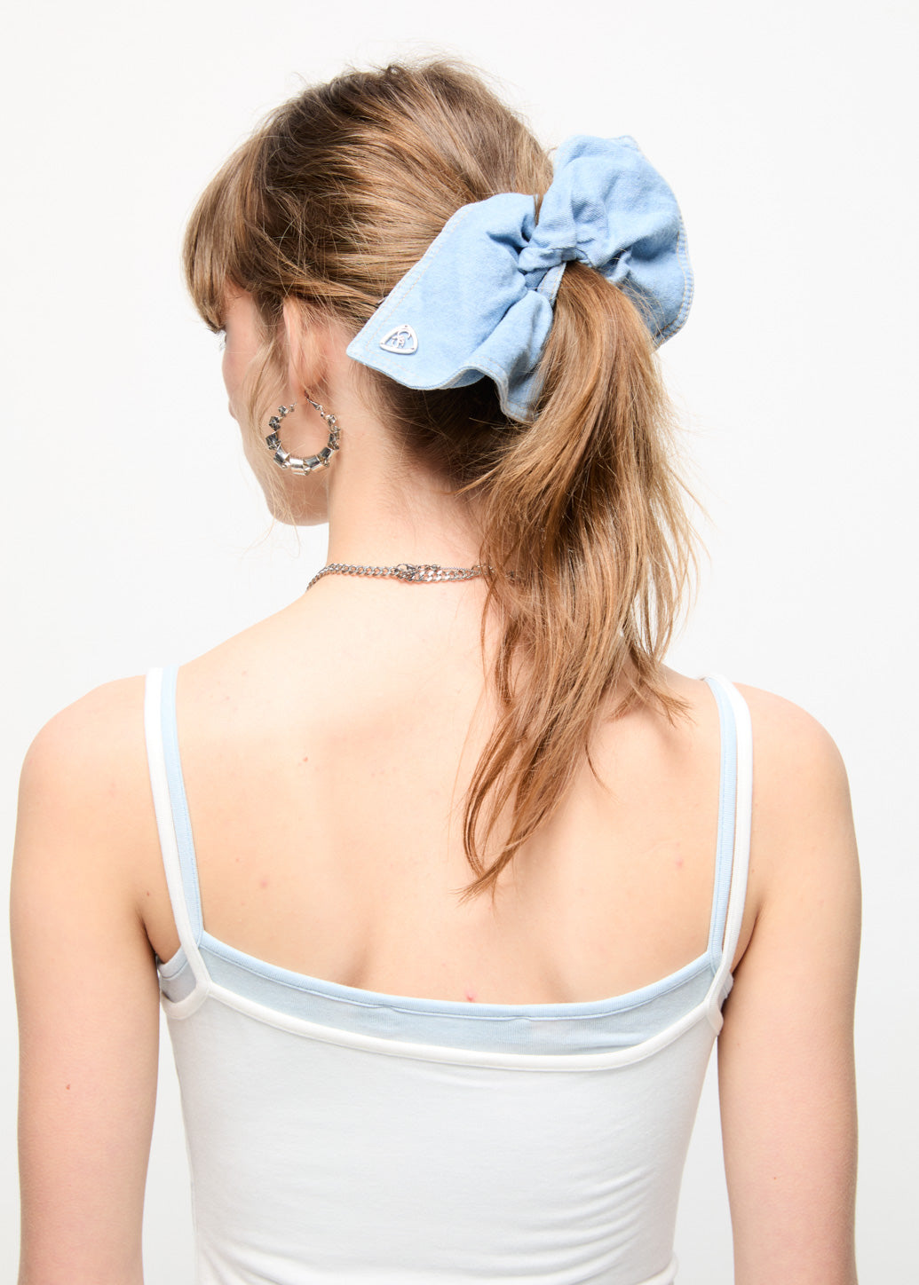 DENIM HAIR SCRUNCHIES Blue / OS