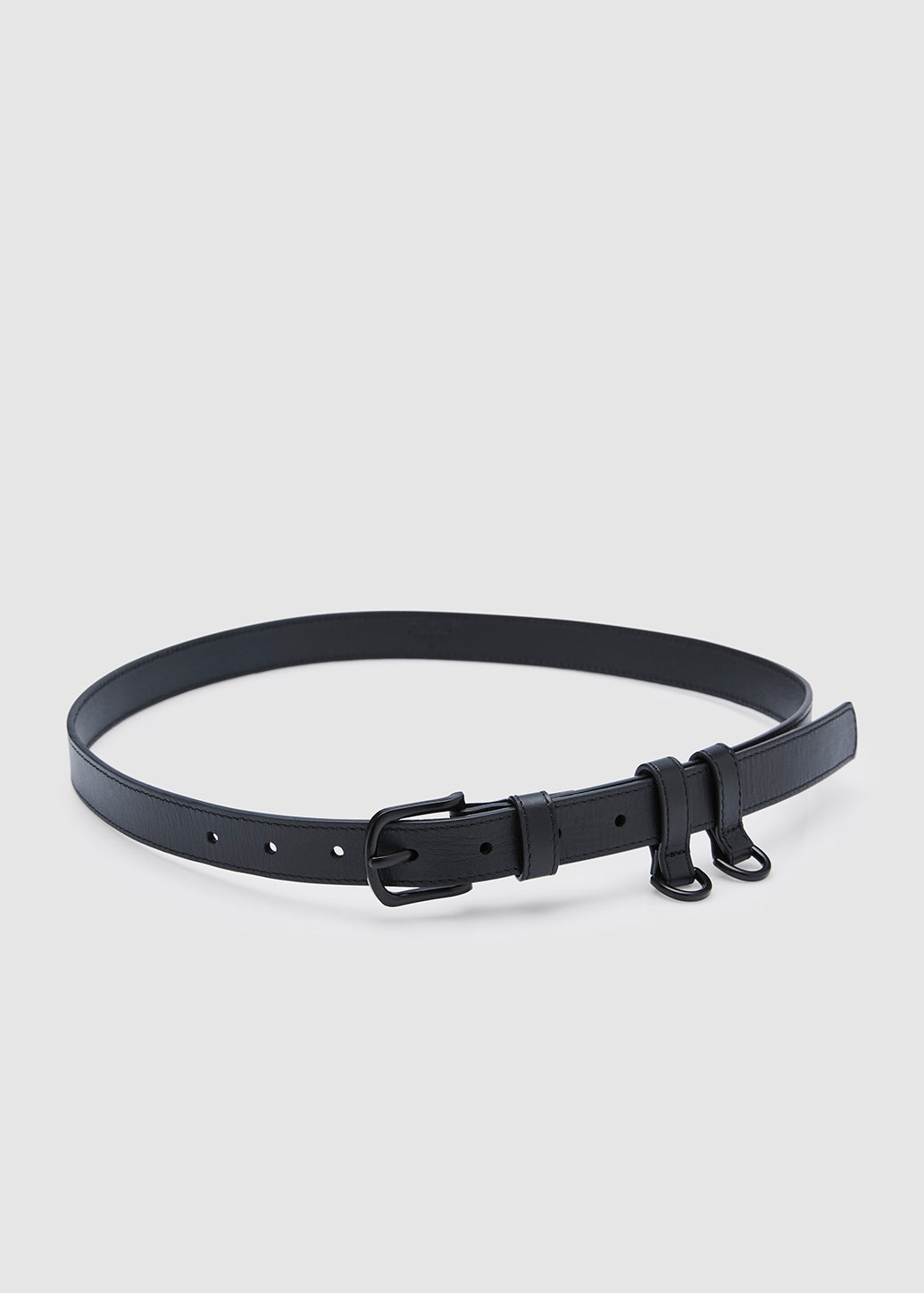 LEATHER BELT WITH DOUBLE LOOPS