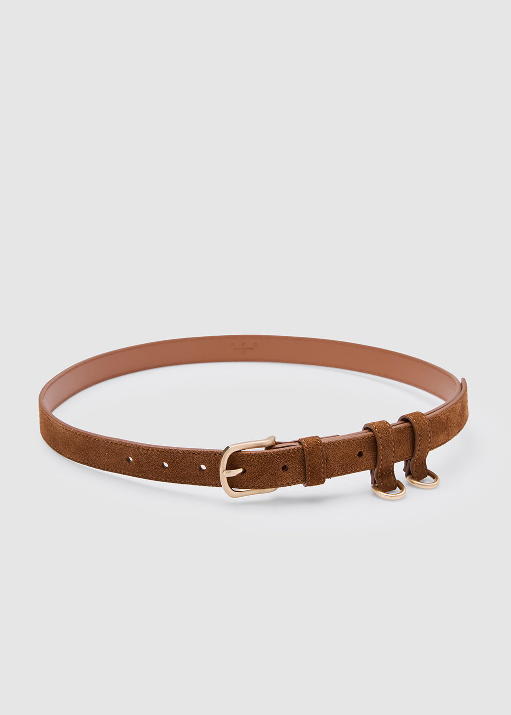 LEATHER BELT WITH DOUBLE LOOPS
