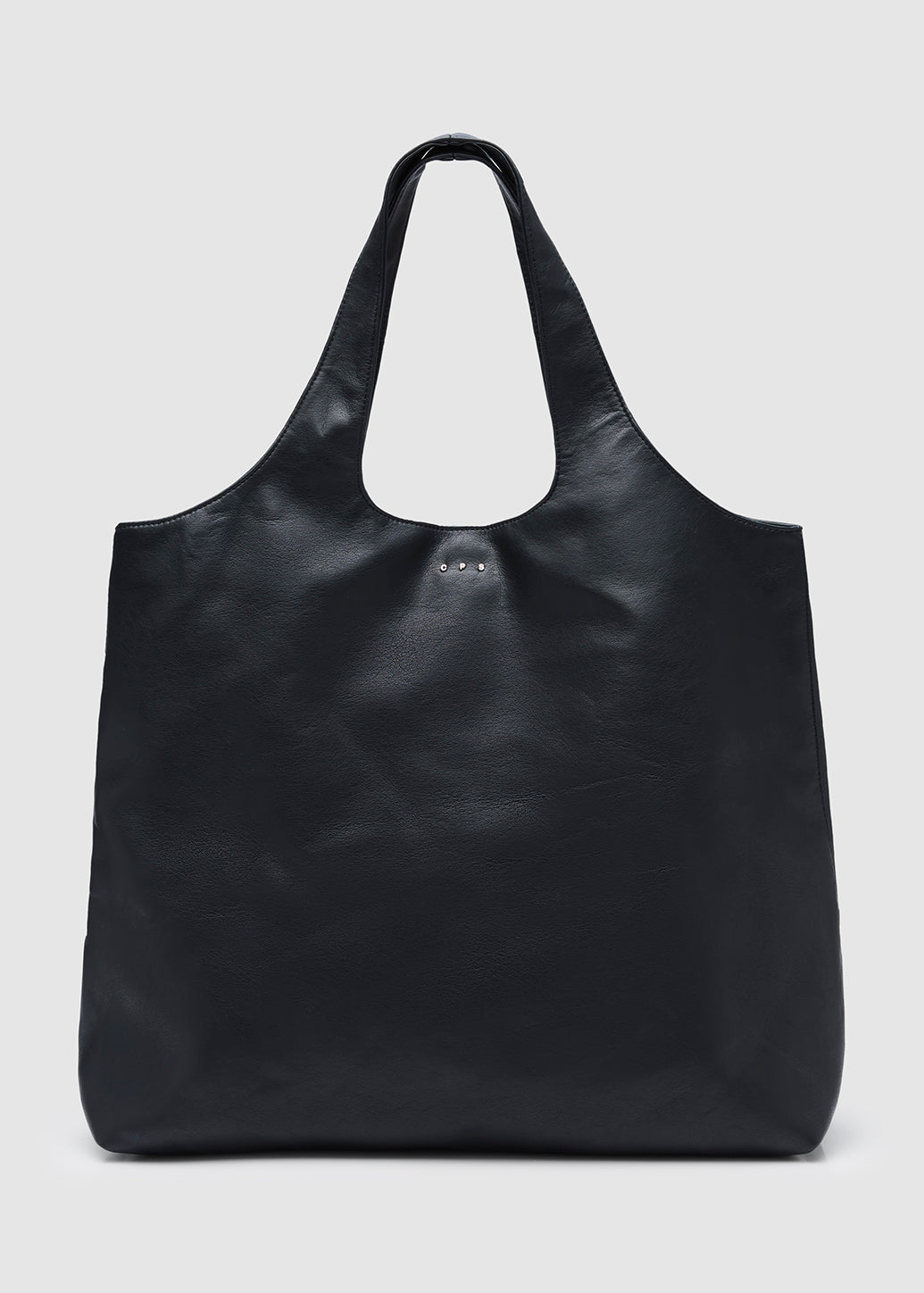 BLACK LEATHER TOTE BAG