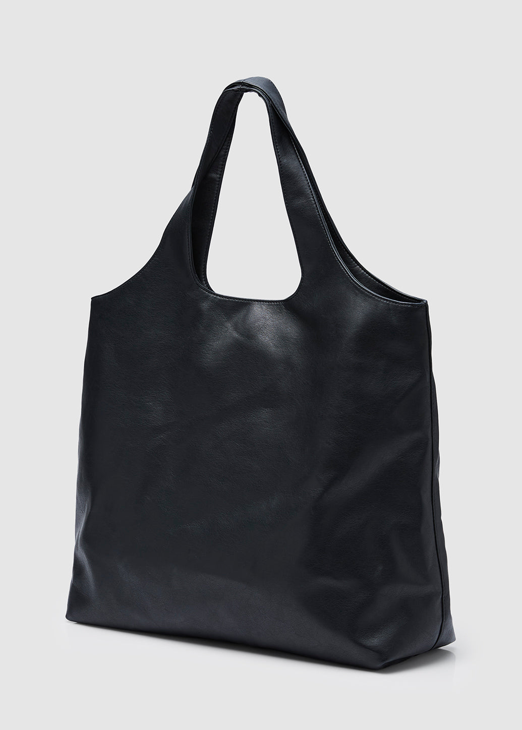 BLACK LEATHER TOTE BAG
