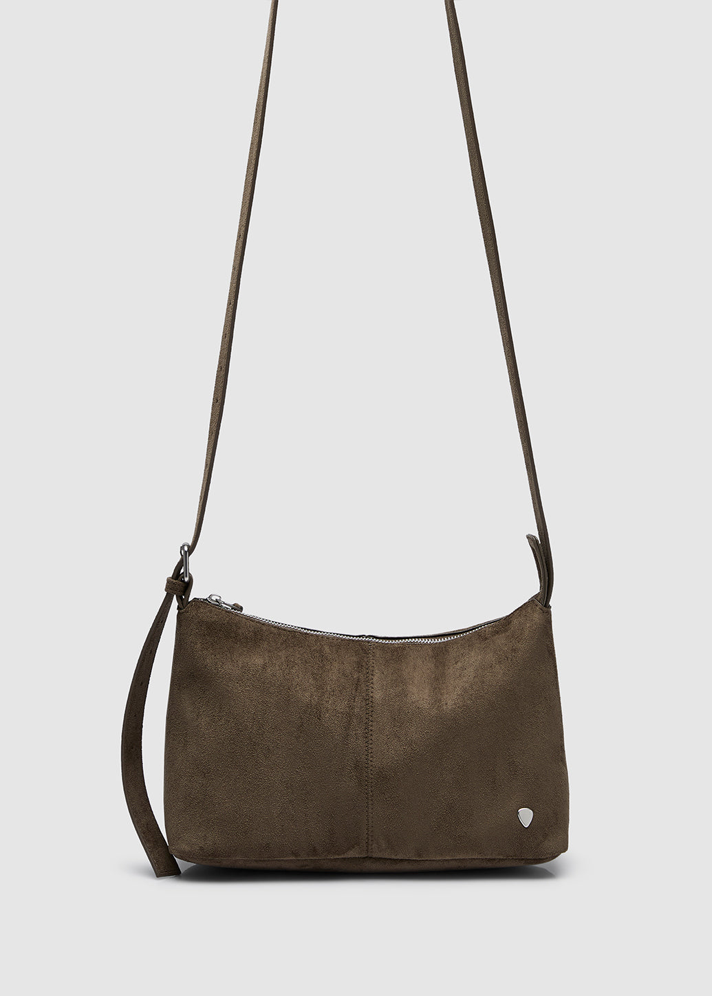 SUEDE-TEXTURE SLIM CROSSBODY BAG