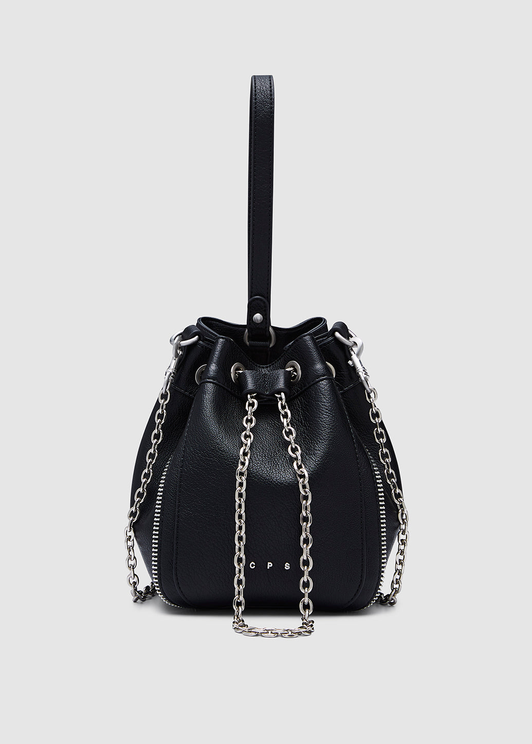 BLACK CHAIN BUCKET BAG Black / OS