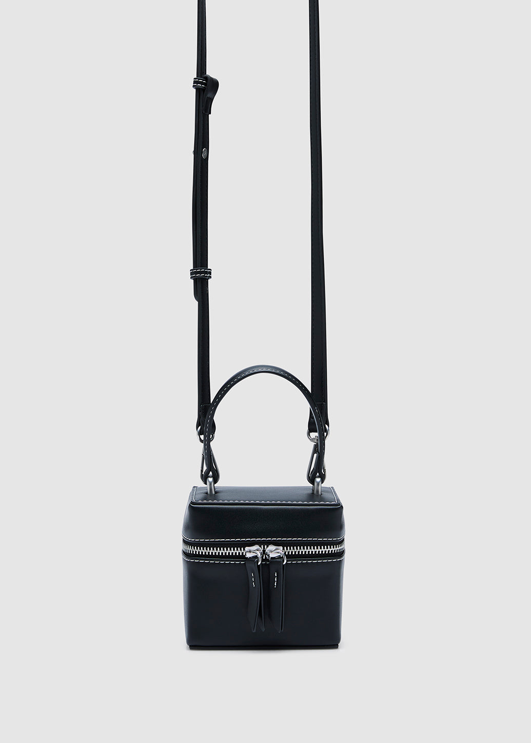 CUBE LEATHER CROSSBODY BAG Black / OS