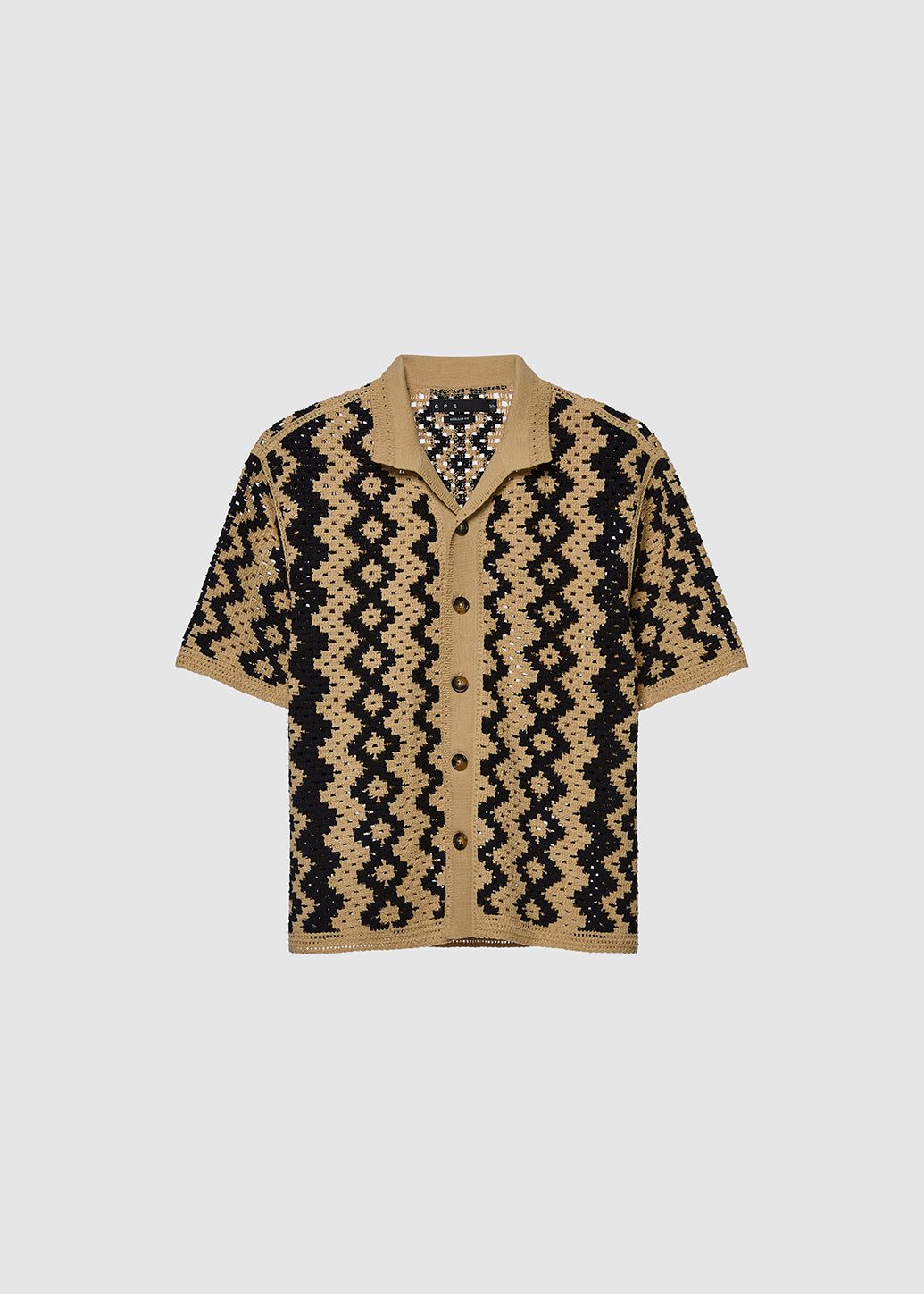 CROCHET BOXY FIT SHIRT Beige / S/M