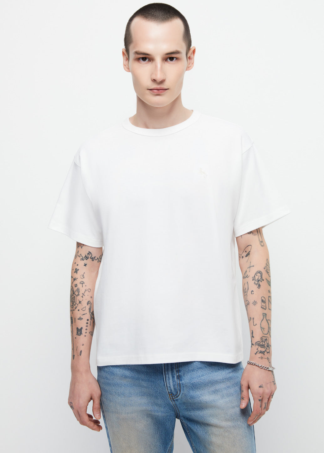 EMBROIDERED EQUINE BABY TEE Off White / XL