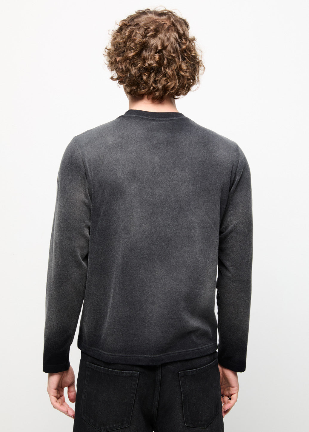 LONG SLEEVE FADED TEE Black / XL