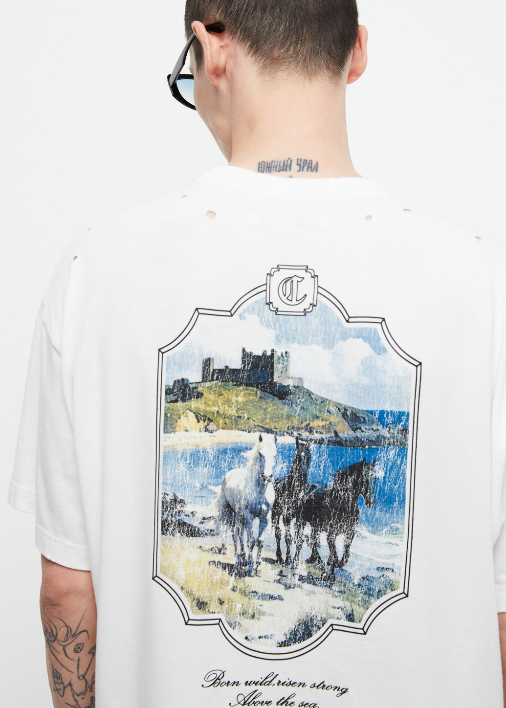 DESTROYED EQUINE GRAPHIC TEE Off White / L
