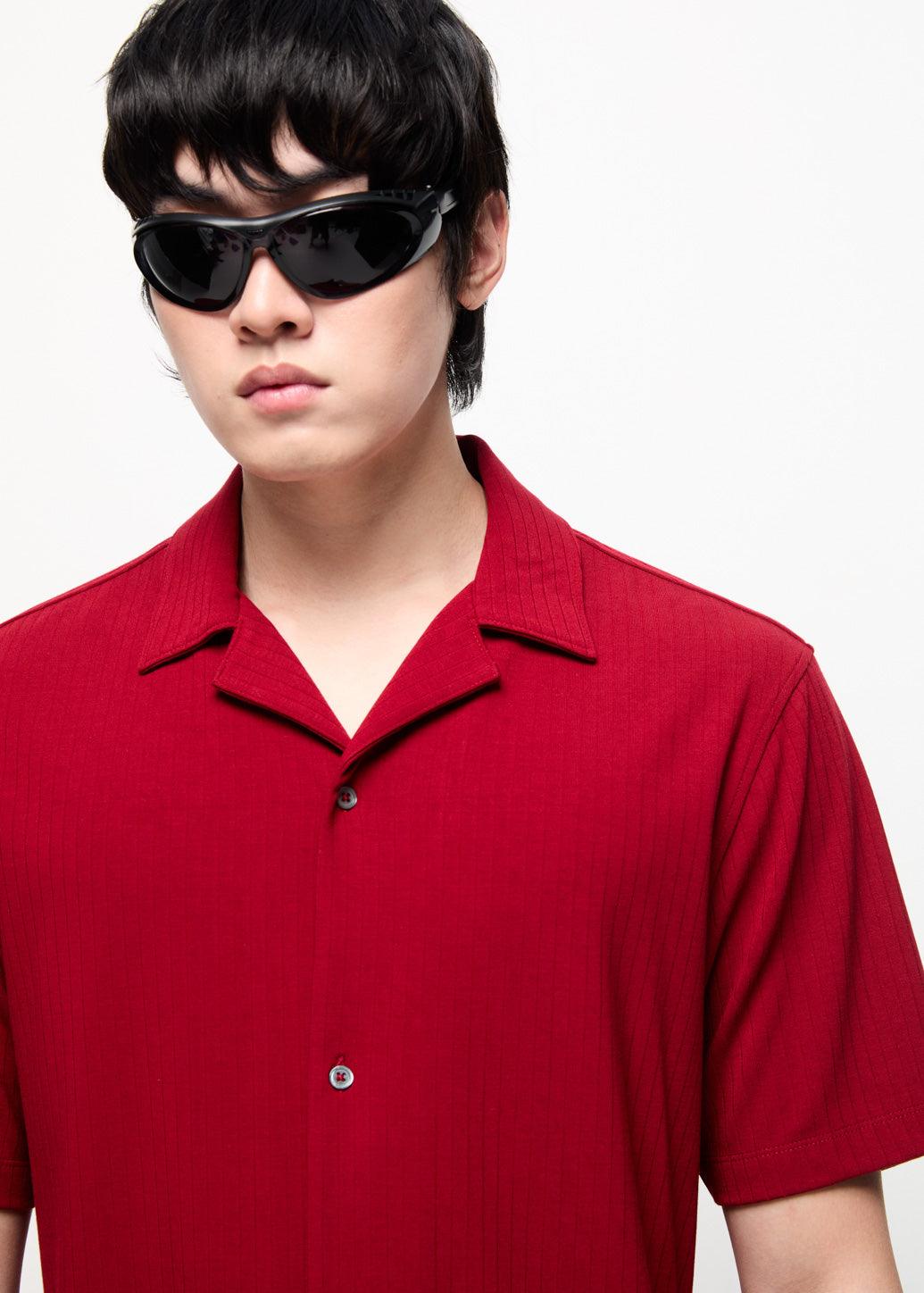 CAMP COLLARED TEXTURE KNIT SHIRT