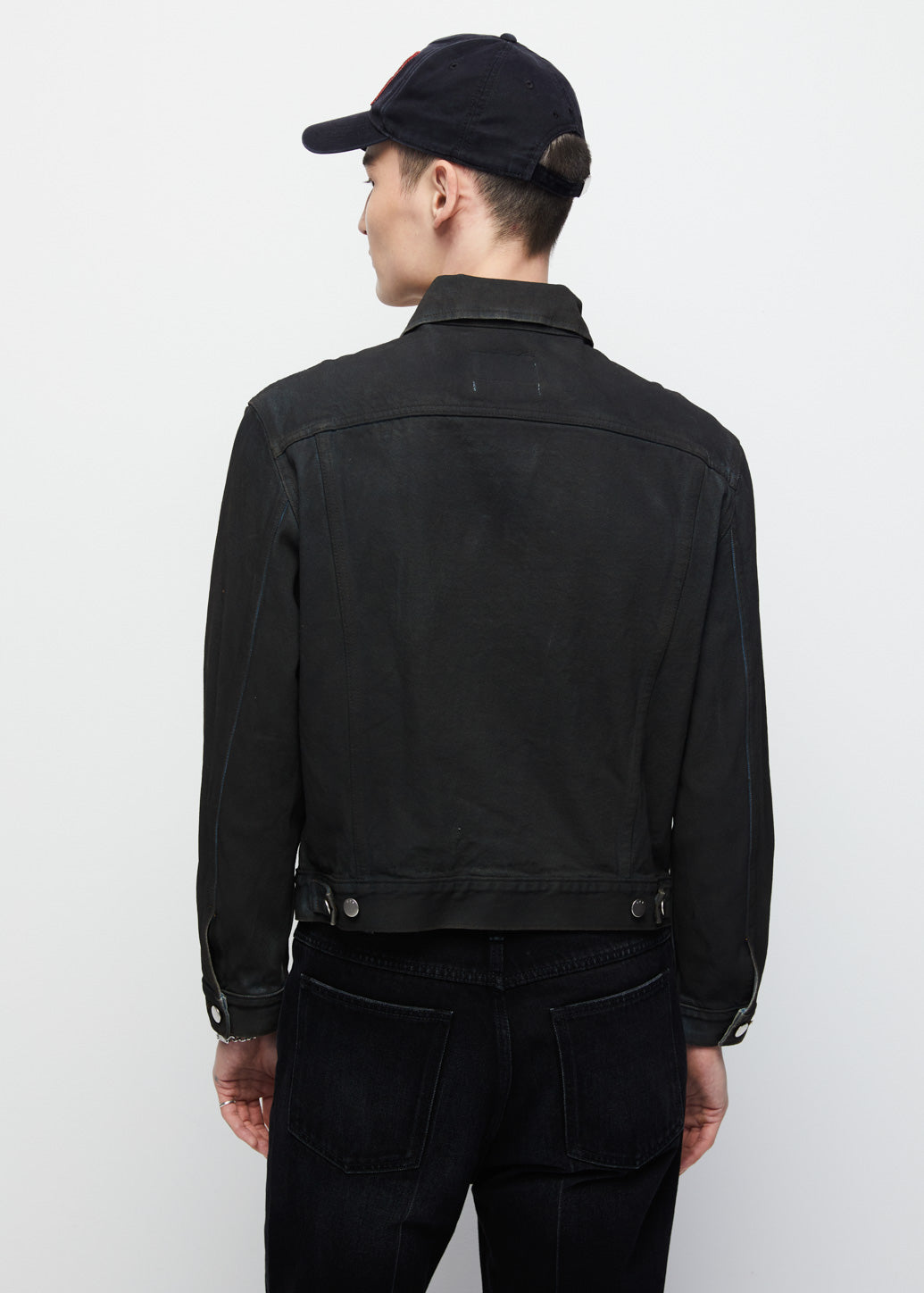 COATED DENIM JACKET Black / XL
