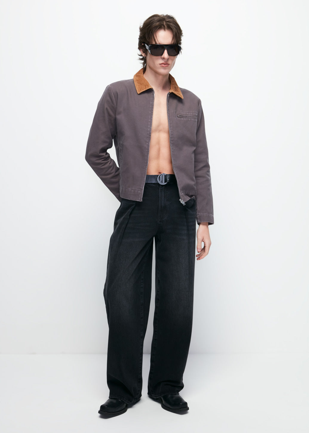 CONTRAST CORDUROY COLLAR JACKET