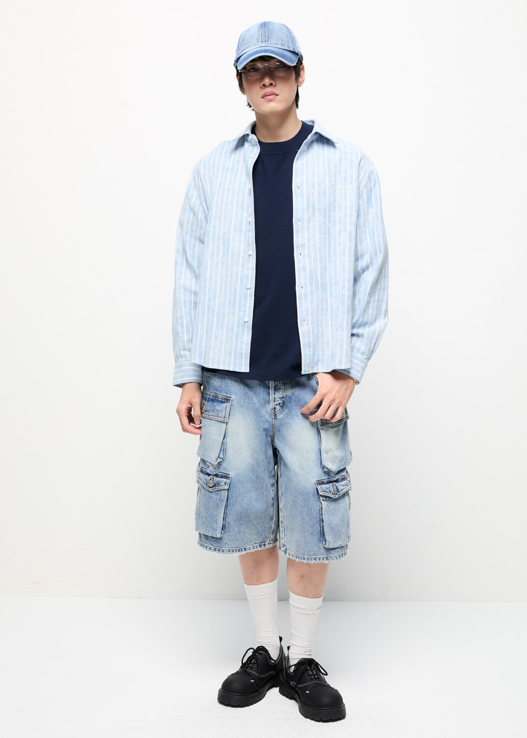 EMBROIDERED LOGO SHIRT Blue / XL