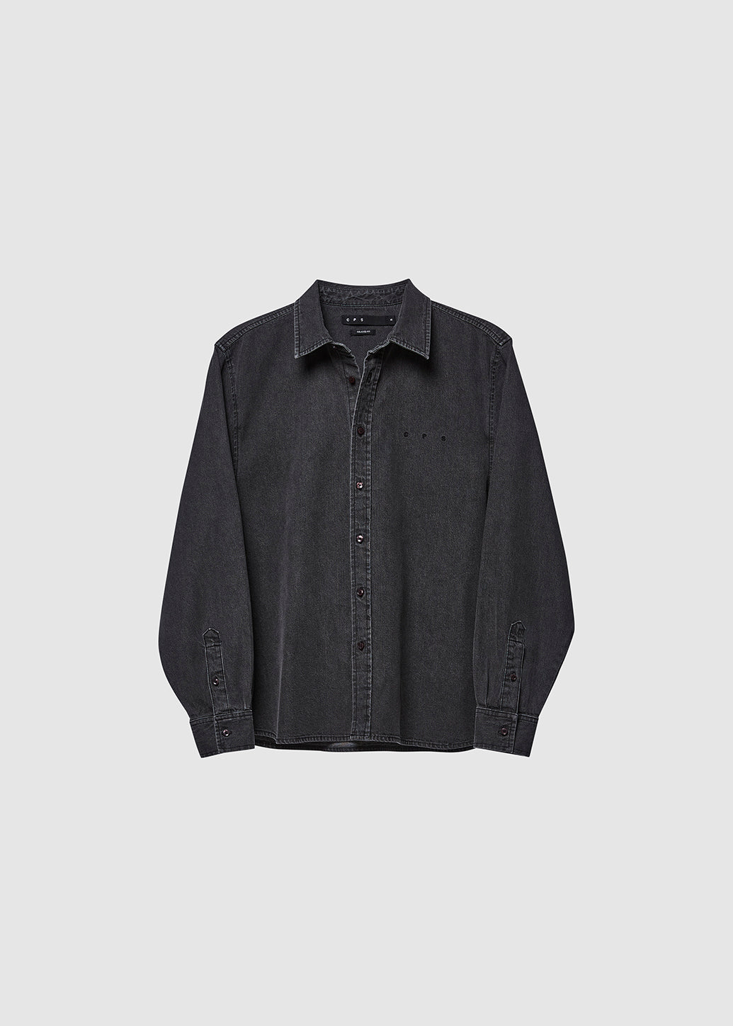 EMBROIDERED LOGO DENIM SHIRT Black / XL