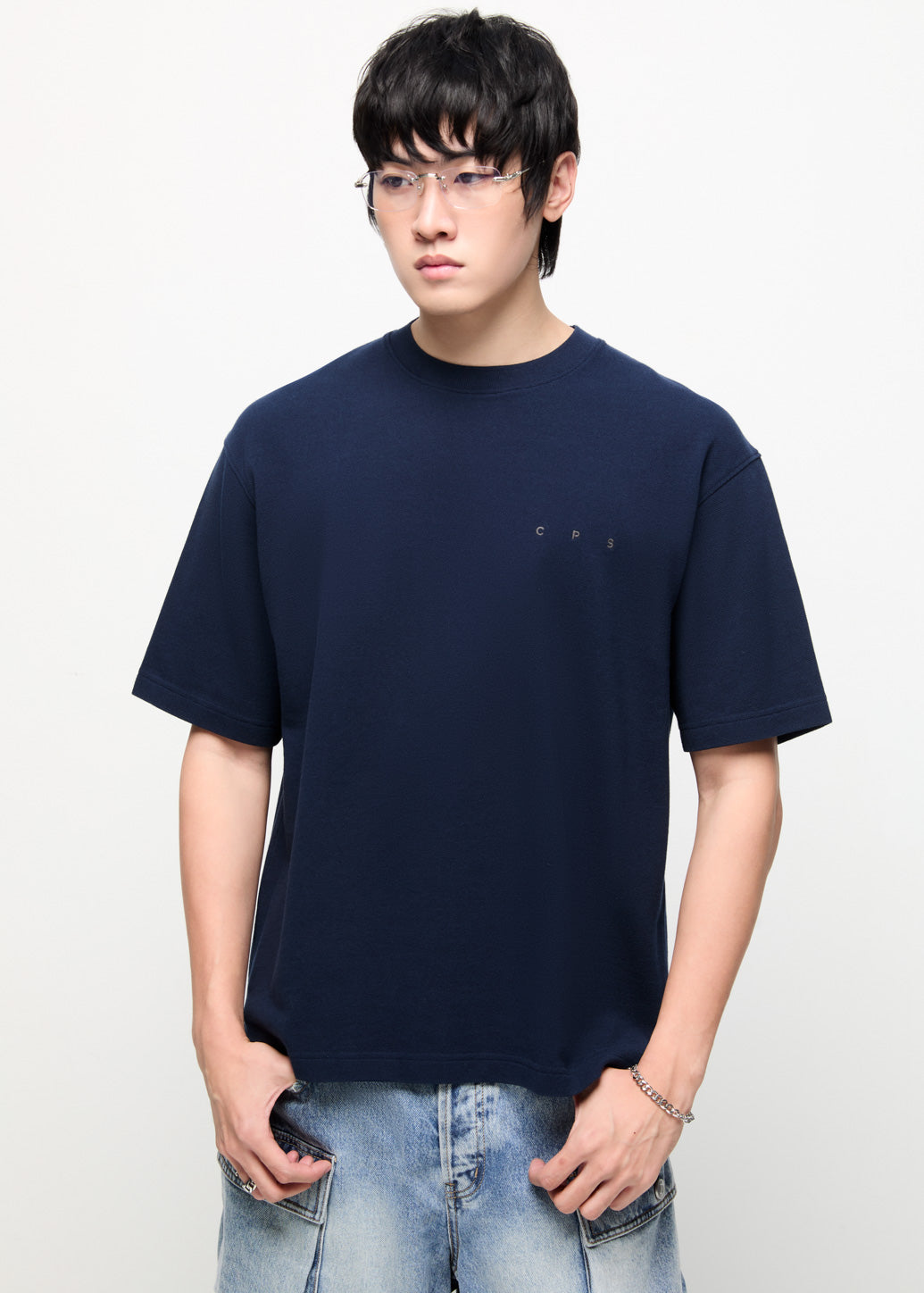 EMBROIDERED LOGO TEE Navy / XL