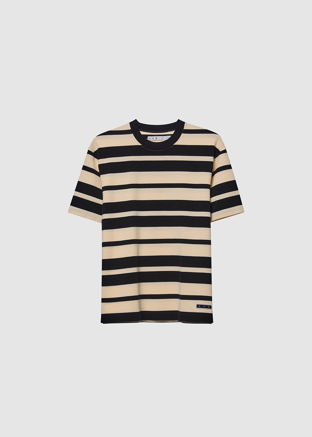 STRIPED PIQUE OVERSIZED TEE Cream / XL