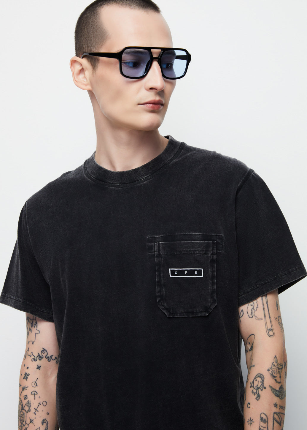 WASHED BLACK REGULAR TEE Black / XL