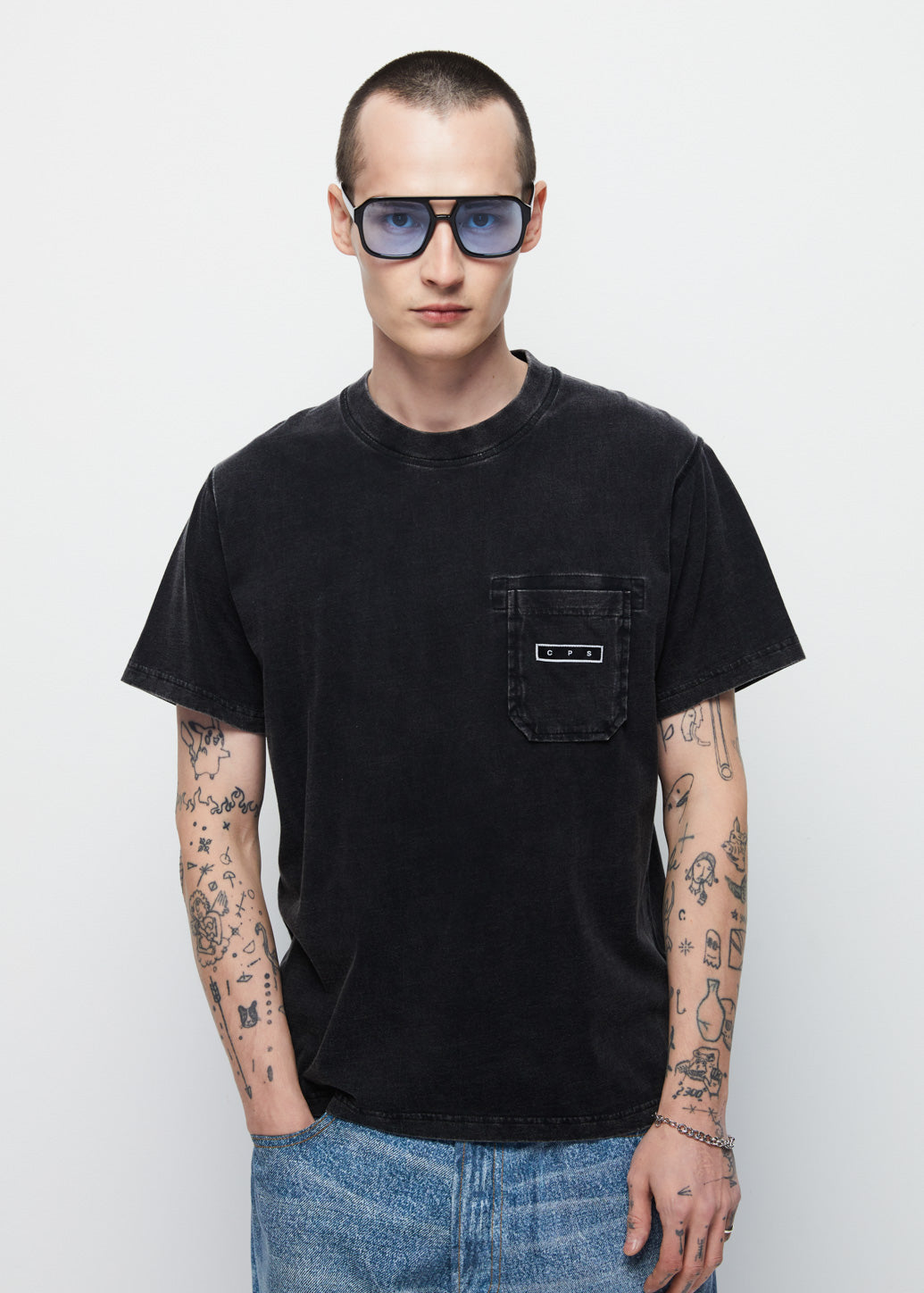WASHED BLACK REGULAR TEE Black / XL