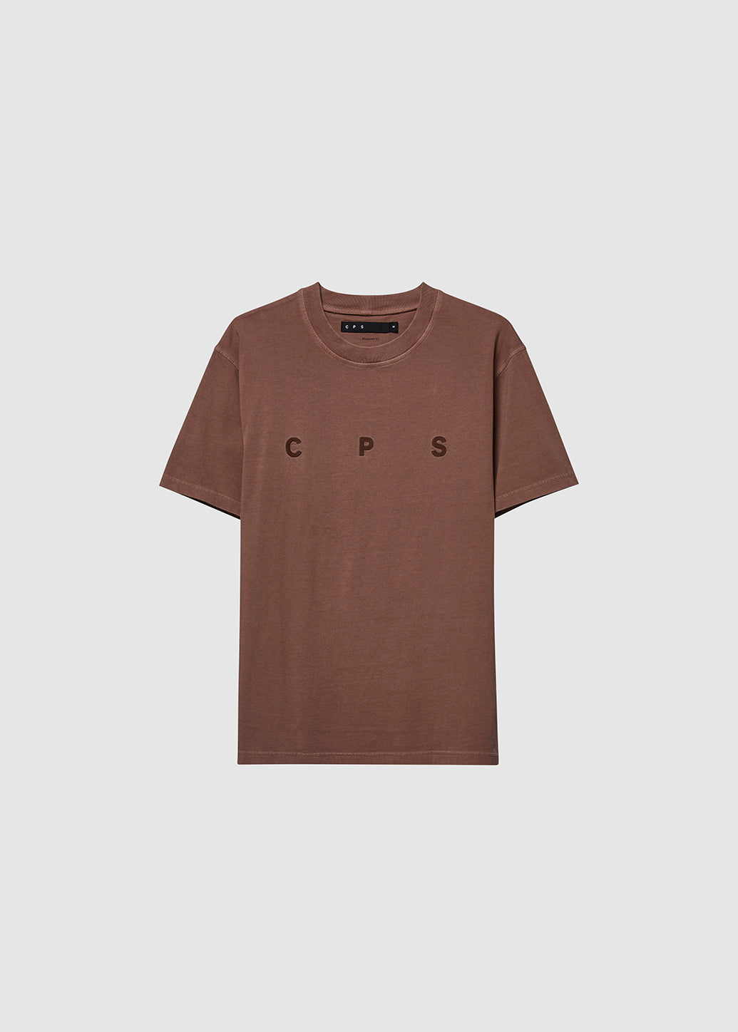 BROWN EMBROIDERED LOGO TEE Brown / XL