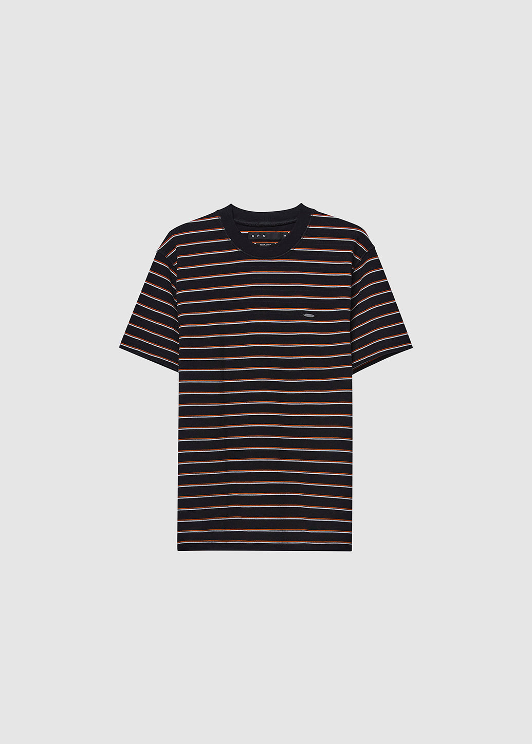 STRIPE TEXTURED TEE Black / XL