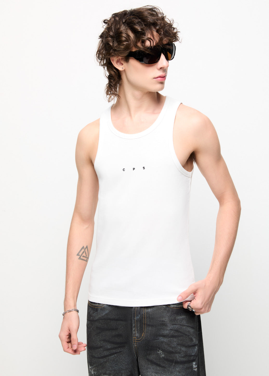 C P S EMBROIDERED LOGO TANK TOP White / XL