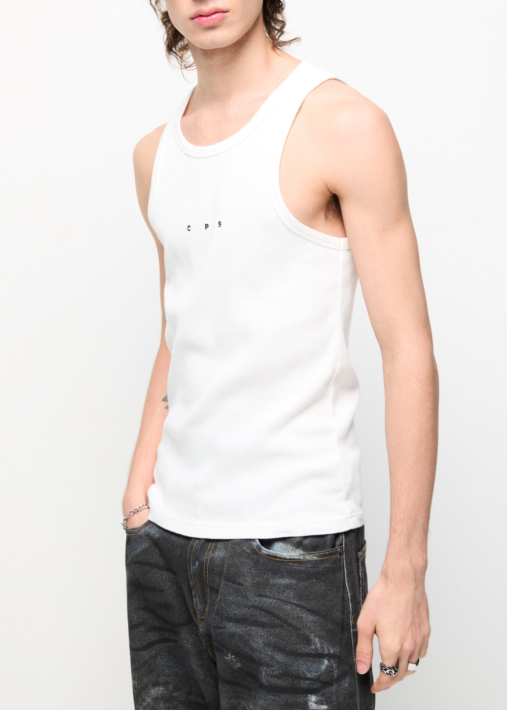 C P S EMBROIDERED LOGO TANK TOP White / XL
