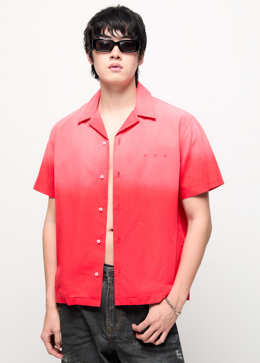 GRADIENT RED RELAXED SHIRT