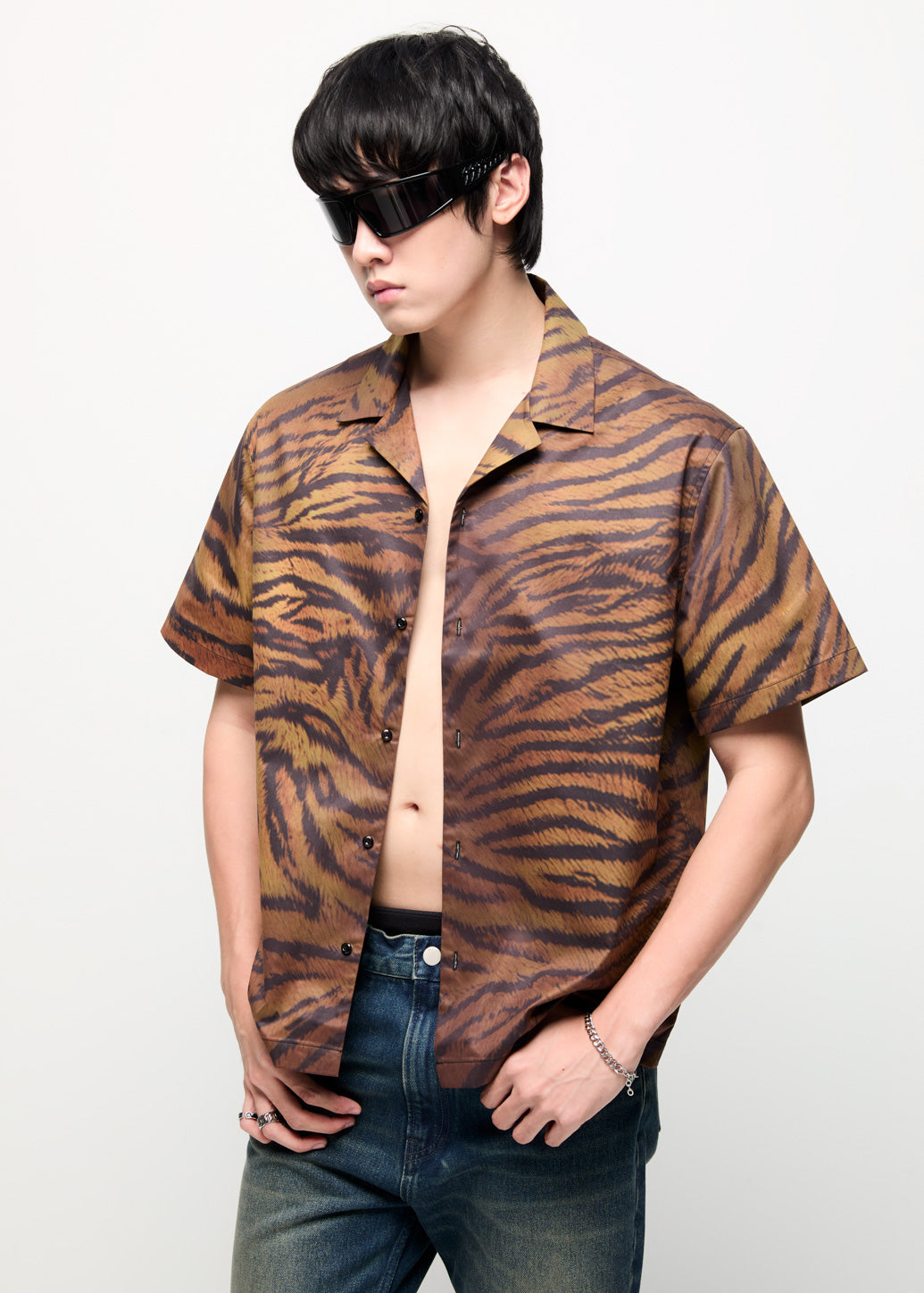 TIGER PRINTED OVERSIZED SHIRT