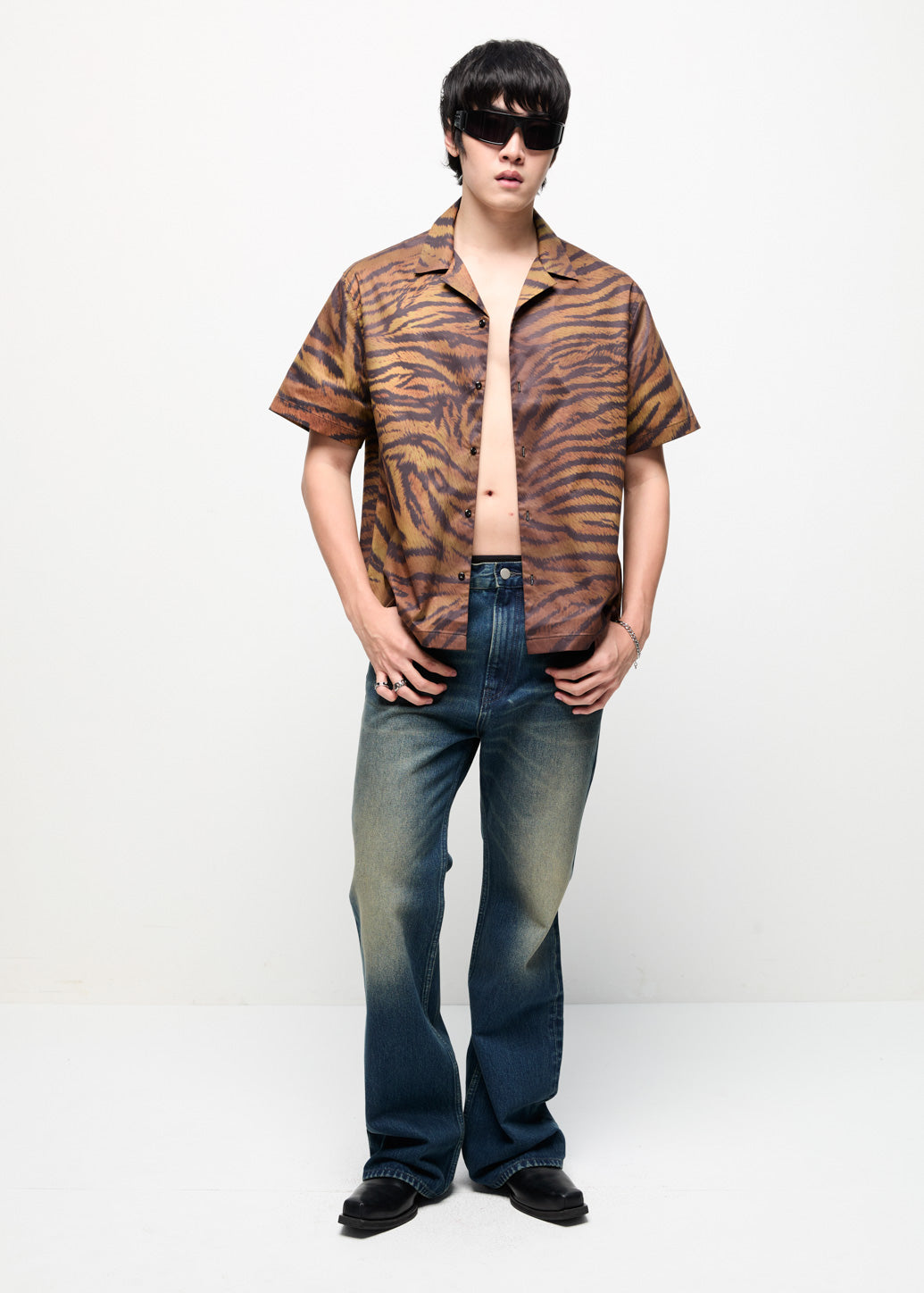 TIGER PRINTED OVERSIZED SHIRT