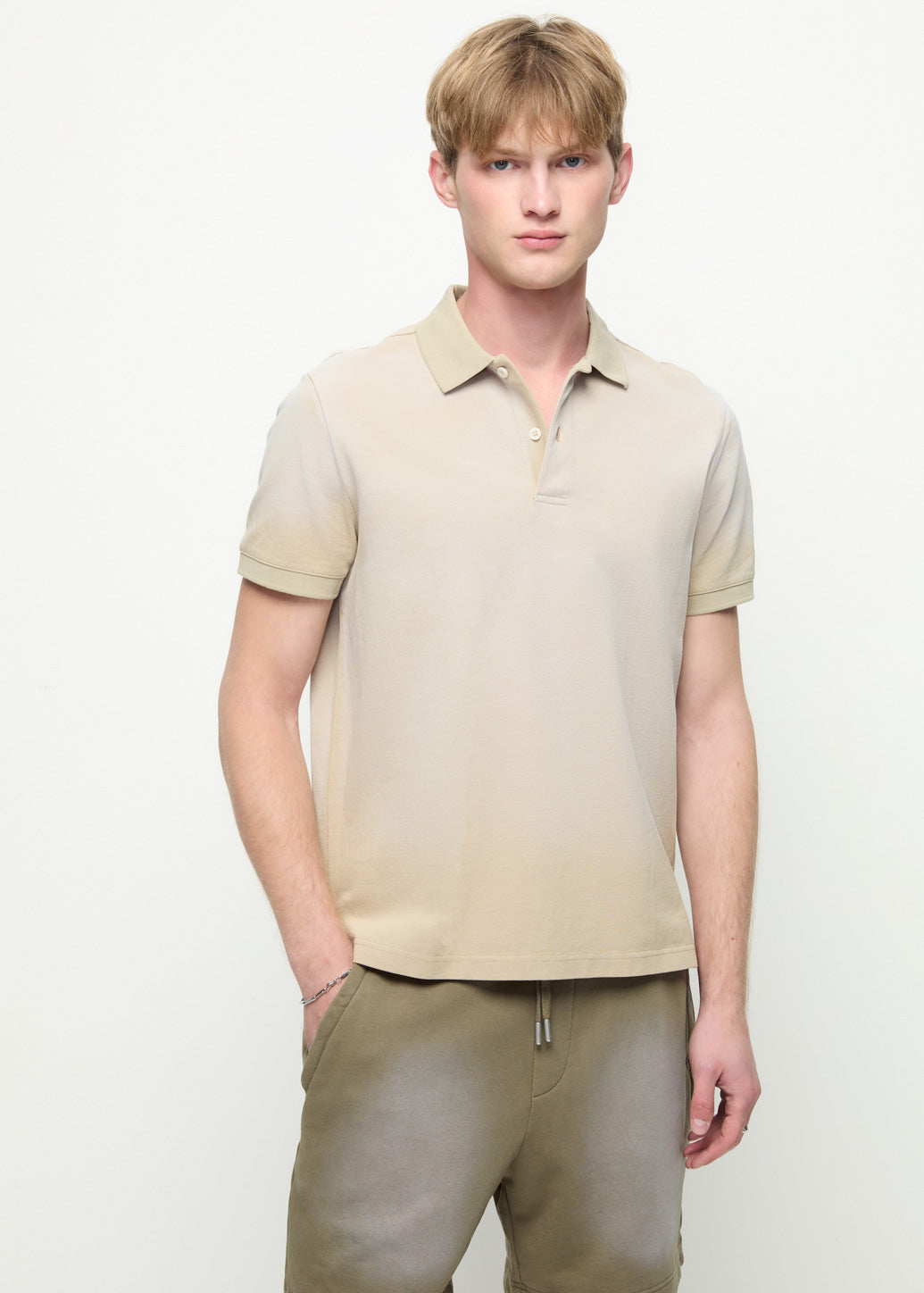 SUN-FADED PIQUE POLO