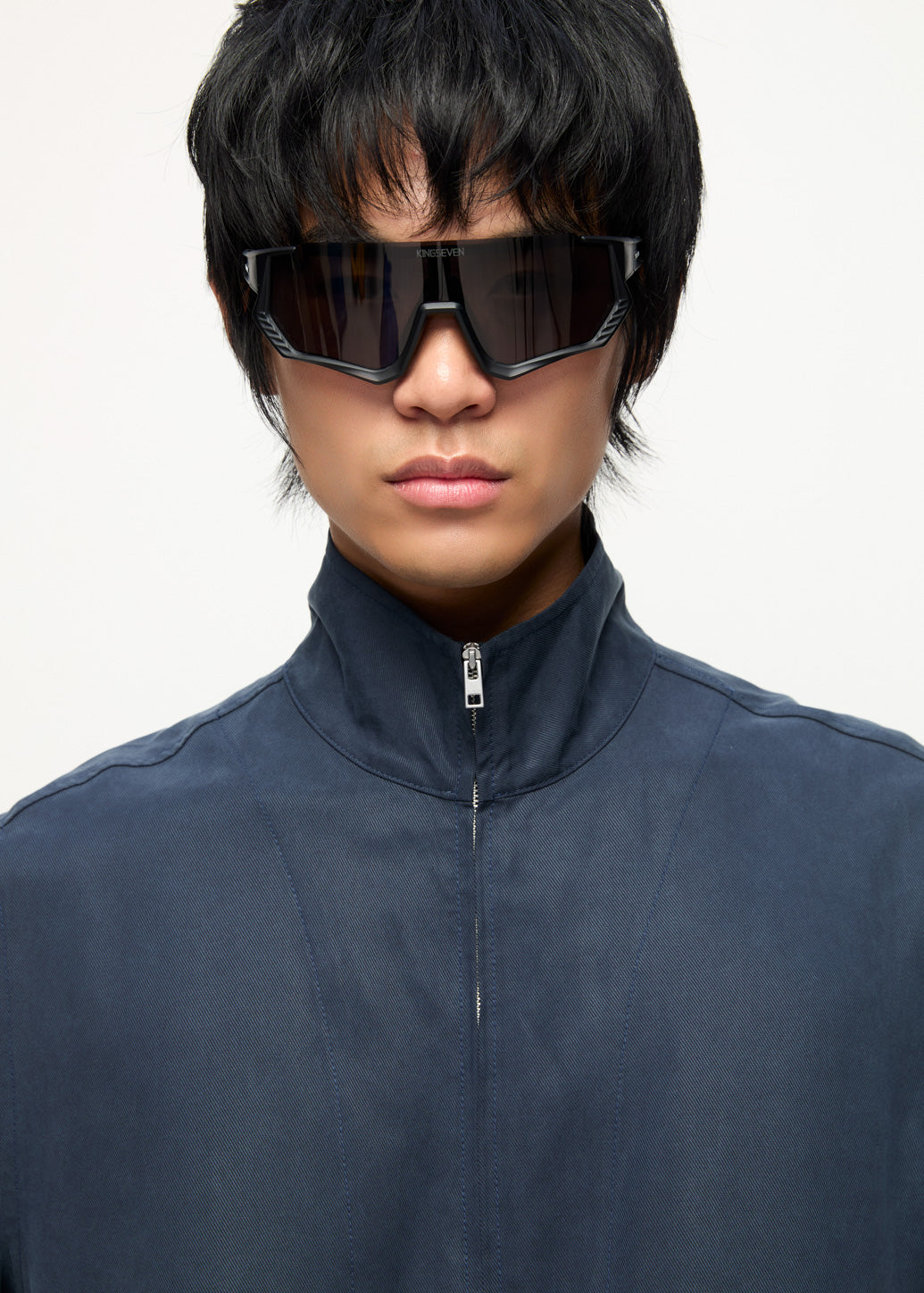 ZIP-UP STAND COLLAR SHIRT