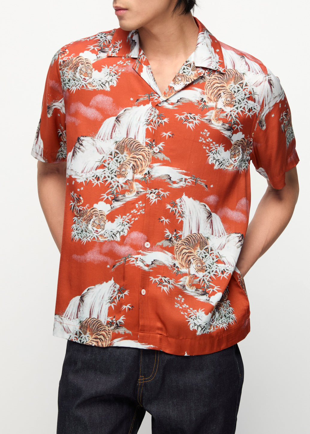 TIGER PRINTED SHIRT Red / XL