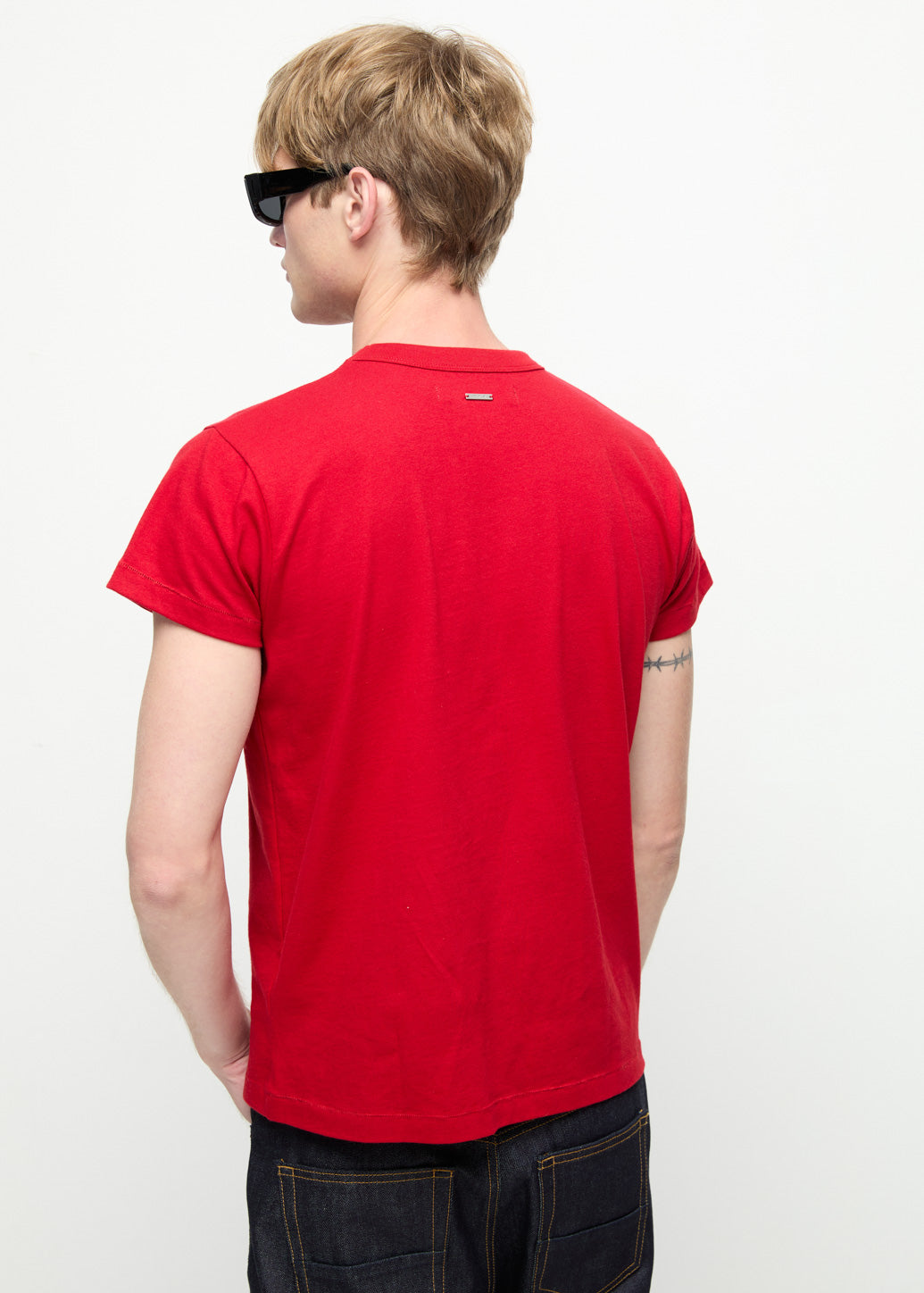 EMBROIDERED RED JERSEY BABY TEE Red / XL