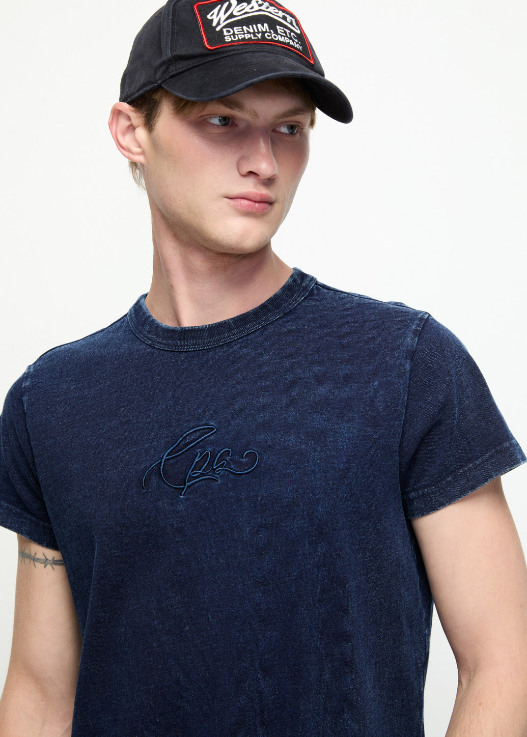 EMBROIDERED JERSEY BABY TEE Navy / XL